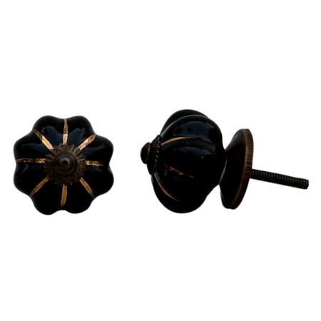 Black Gold Line Medium Knob